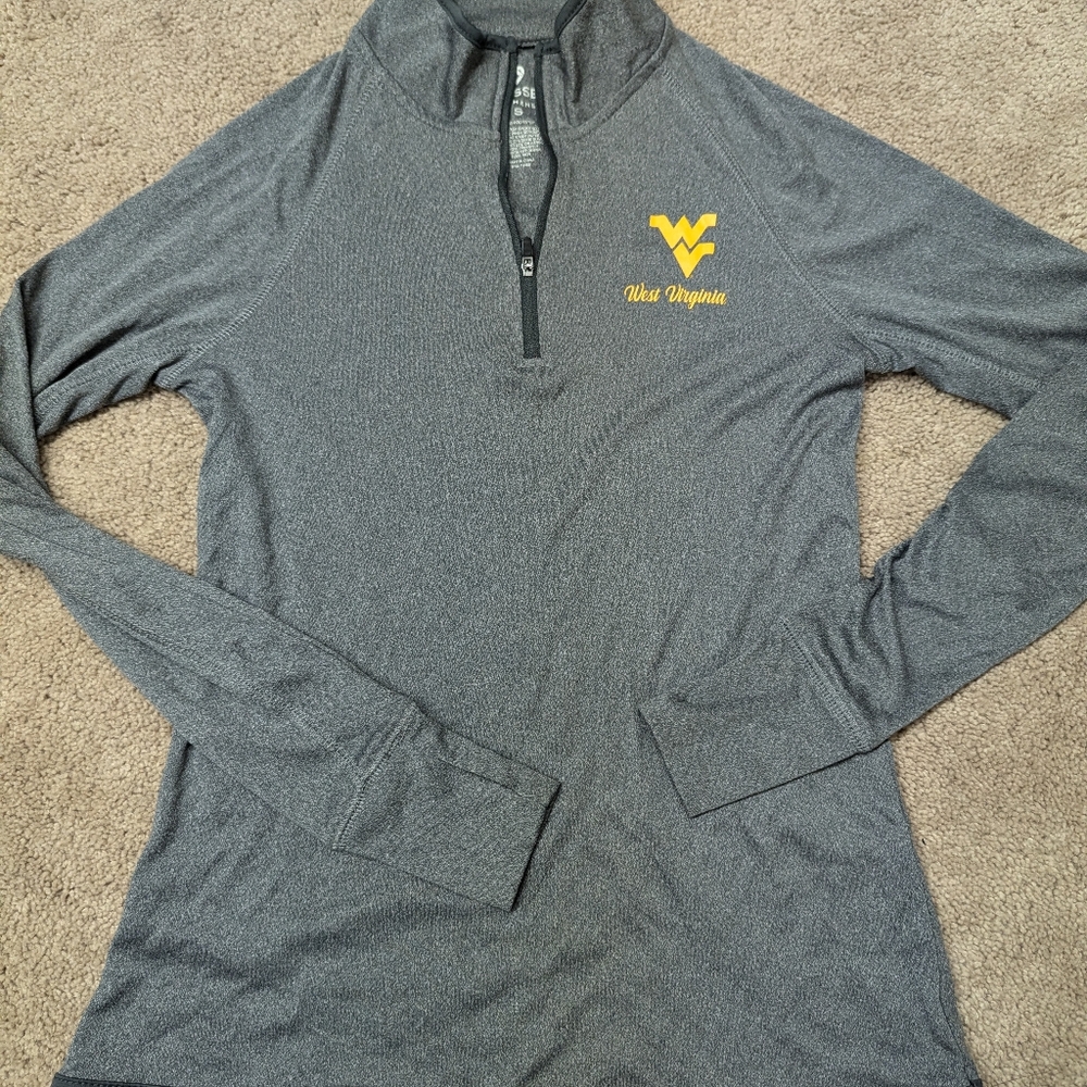 West Virginia Mountaineers Grey Quarter-Zip Shirt